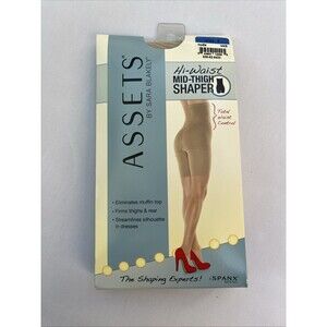 SPANX Assets Mid-Thigh Hi-Waist Shaper Nude Slimming Shapewear New